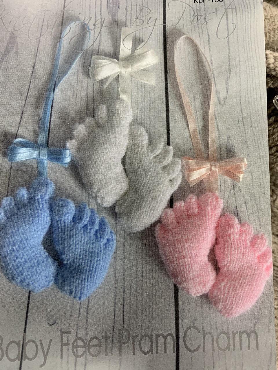 160 KBP-160 Baby Feet Pram Charm/soft toy in dk knitting pattern