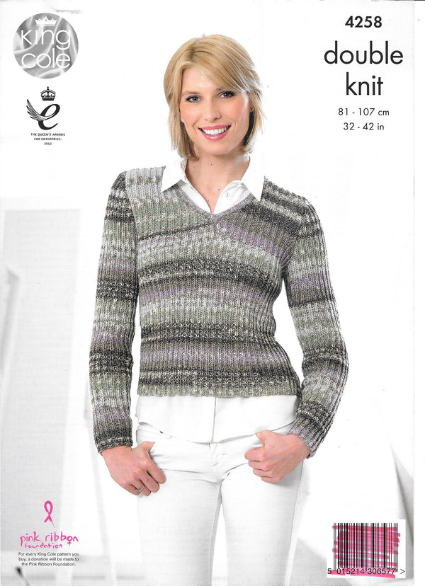 King Cole 4258 DK Ladies Cardigan & Sweater pattern