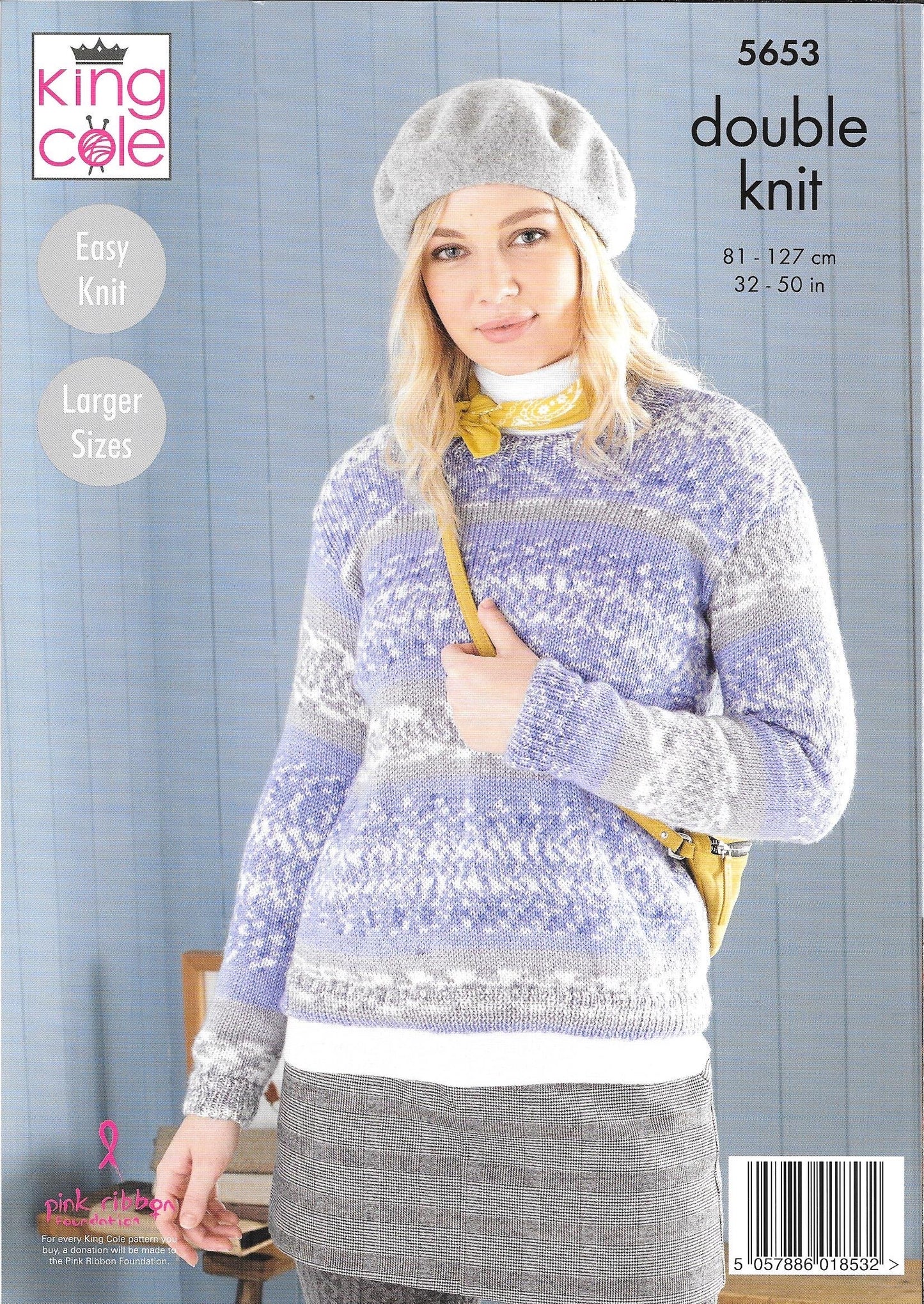5653 King Cole Fjord dk ladies sweaters knitting pattern