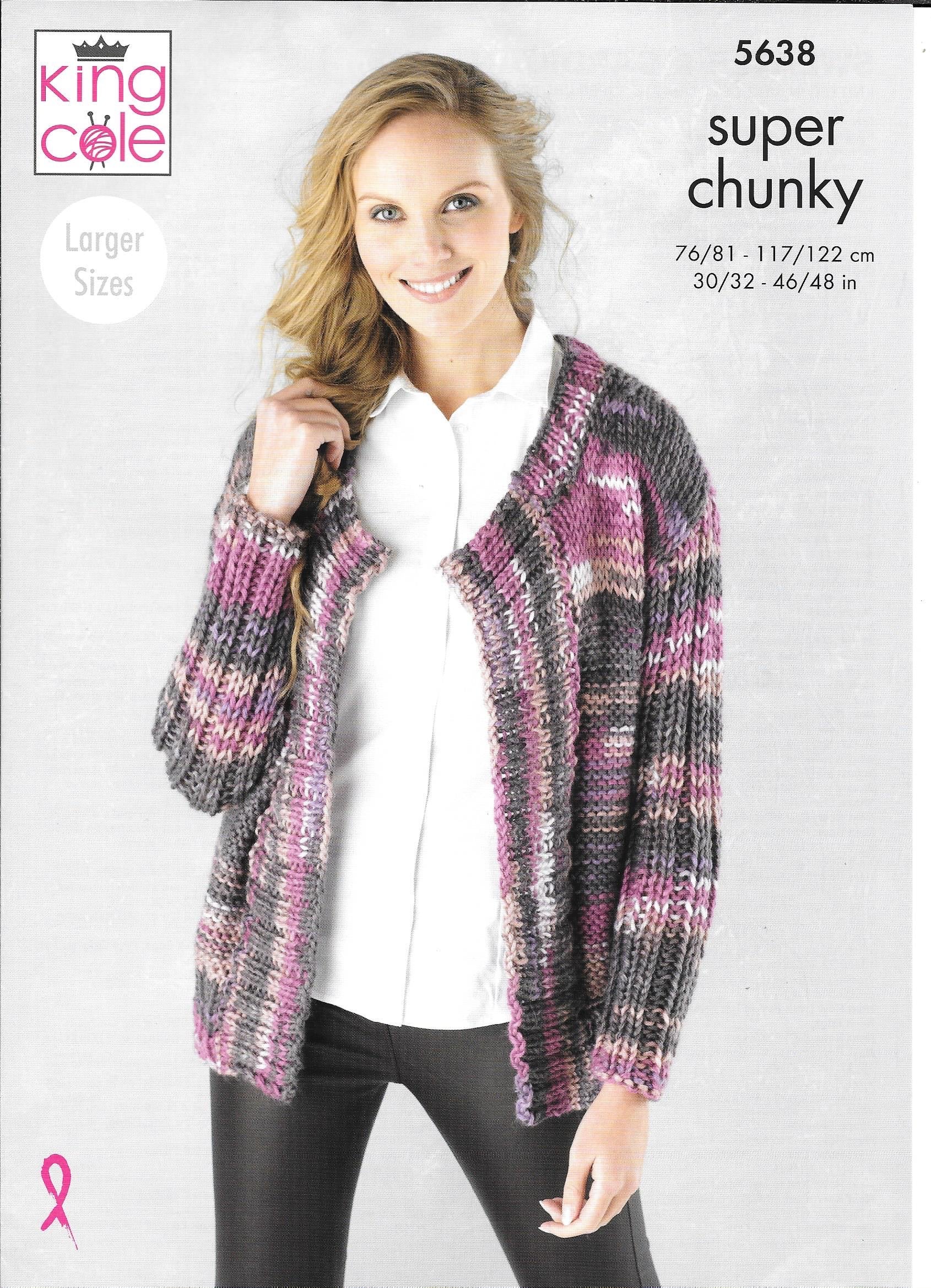 5638 King Cole Quartz Super Chunky ladies cardigan and sweater knittin ...