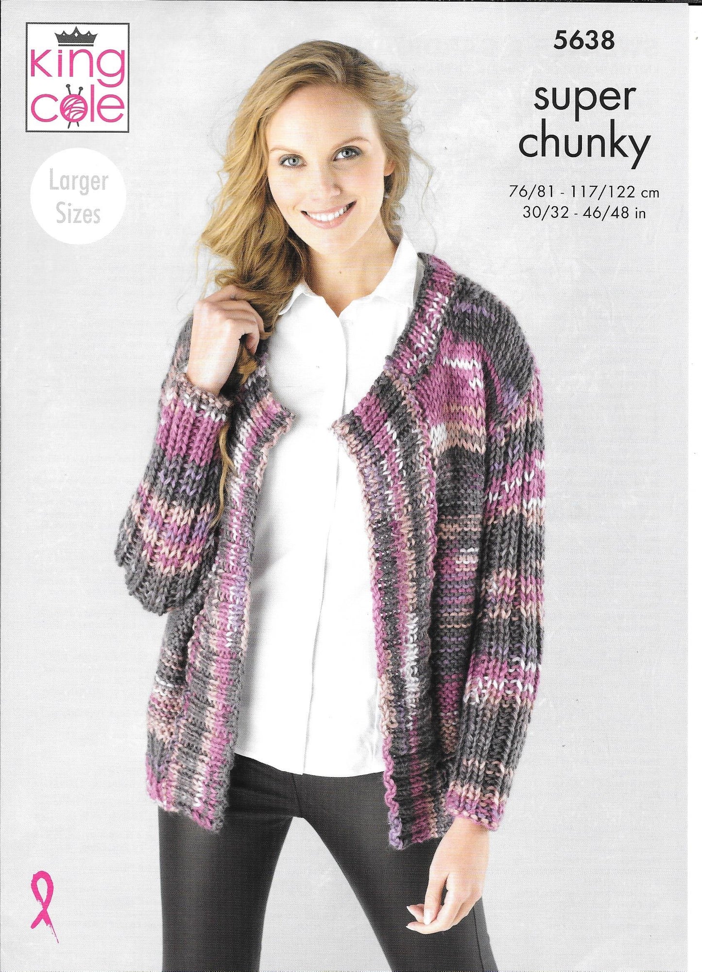 5638 King Cole Quartz Super Chunky ladies cardigan and sweater knitting pattern