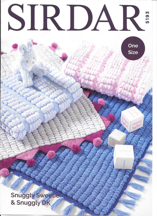 Sirdar Snuggly 5193 Sweetie & Snuggly dk baby blankets knitting pattern