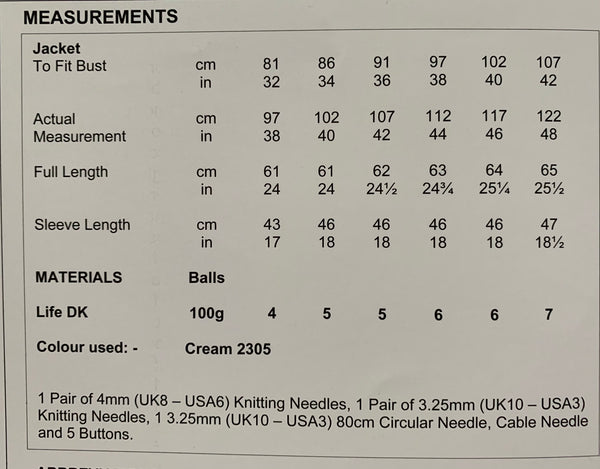 8596 Stylecraft Life dk ladies jacket knitting pattern