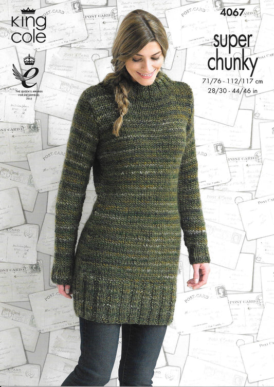 4067 King Cole super chunky ladies sweater knitting pattern