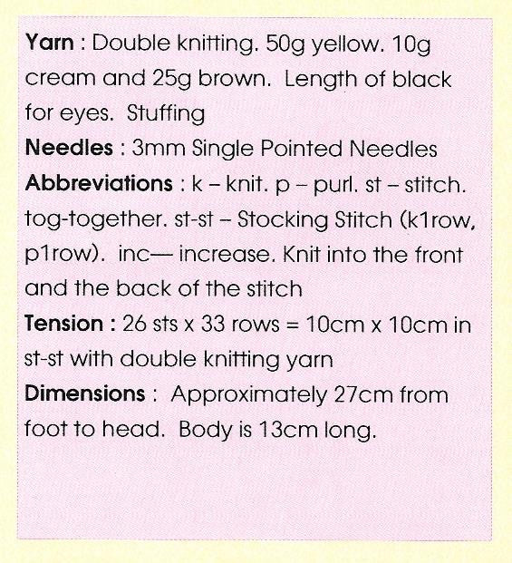 KBP-126 Giraffe Toy in DK Knitting Pattern