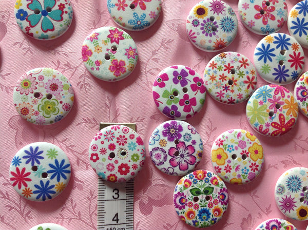 Flower Wooden Buttons