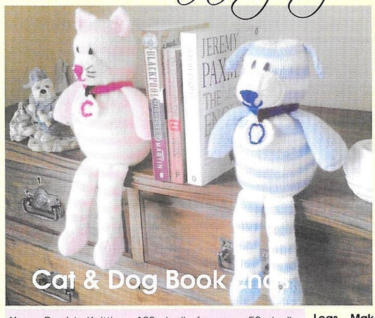 012 KBP-012 Cat and Dog Book Ends in Dk knitting pattern