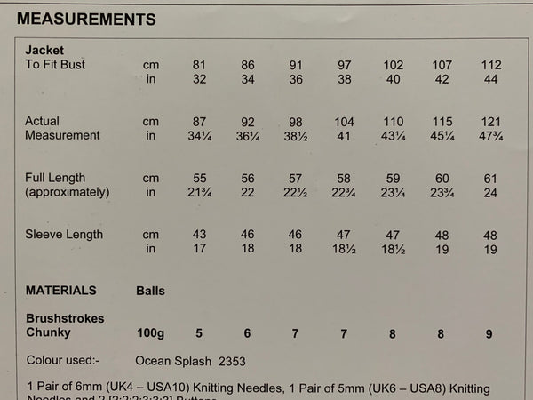 8377 Stylecraft Brushstrokes chunky ladies jacket knitting pattern