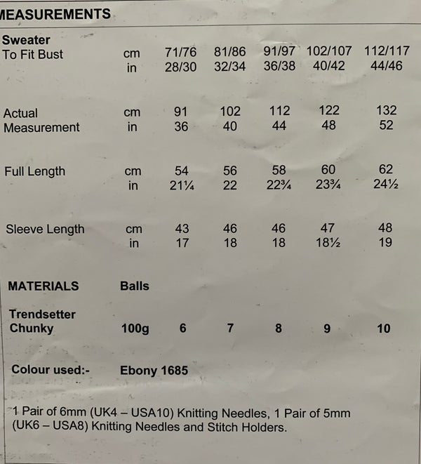 8639 Stylecraft Trendsetter chunky ladies sweater knitting pattern
