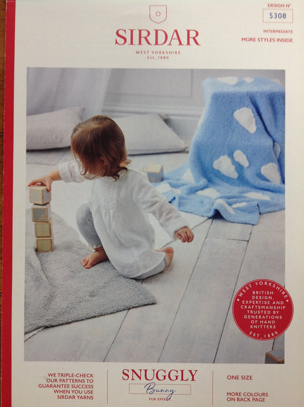 Sirdar 5308 Snuggly Fur Effect Baby Blanket Knitting Pattern