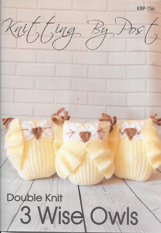 KBP-156 - Three Wise Owls Toy in DK Knitting Pattern