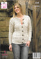 King Cole 3508 - Fashion Aran Ladies Cardigan & Sweater knitting pattern