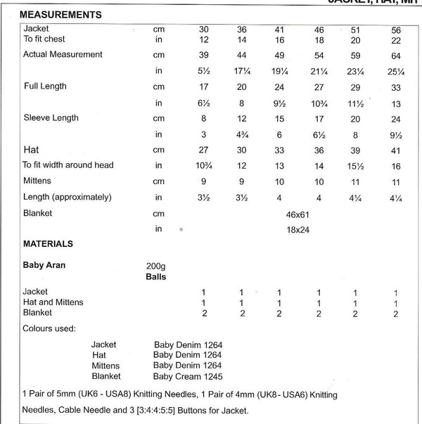 4854 Stylecraft Baby Aran baby jacket, hat, mittens and blanket knitting pattern