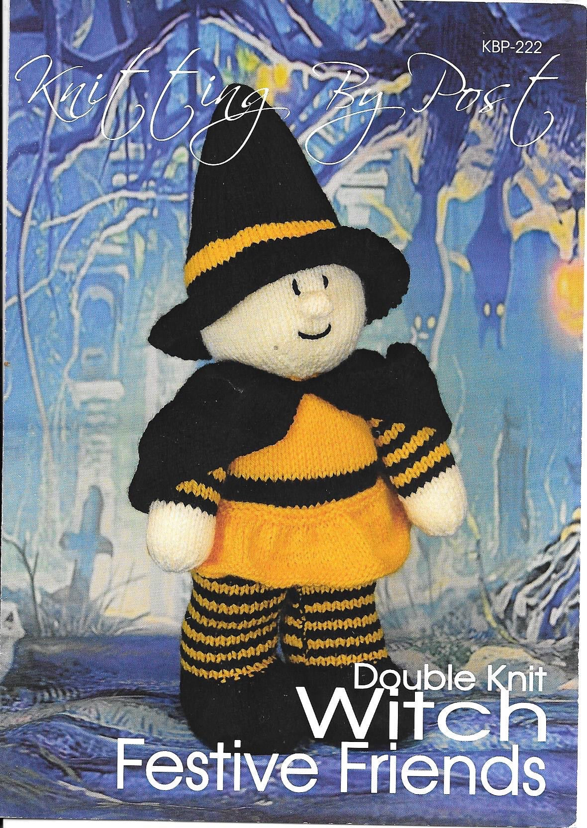 KBP222 Witch festive friends toy in Dk knitting pattern