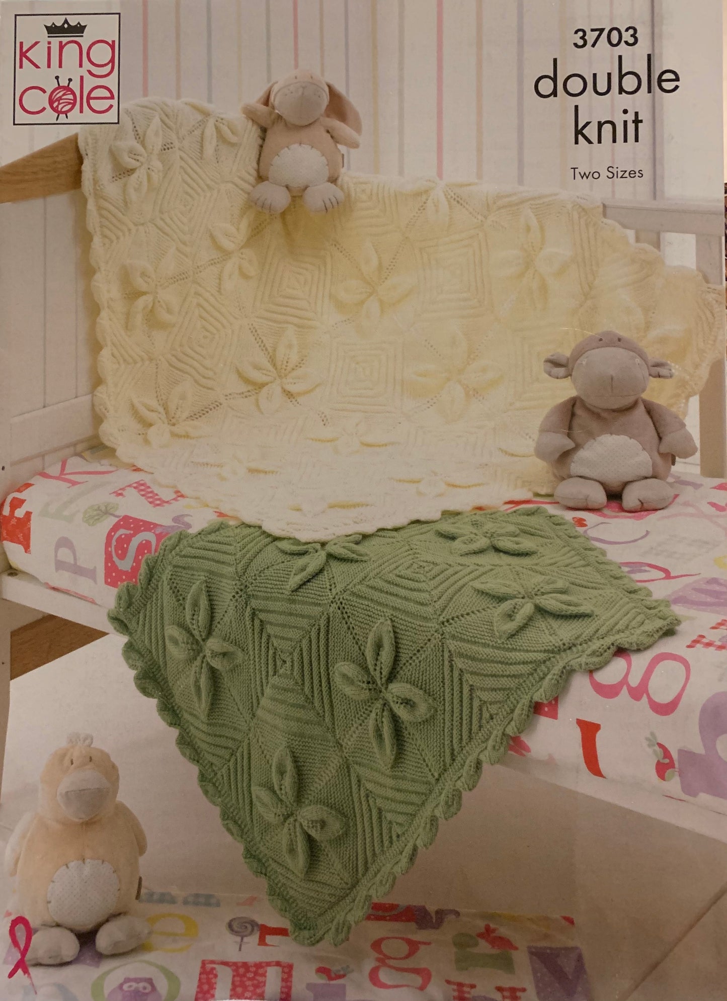 3703 Baby Blankets in King Cole Dk Knitting Pattern