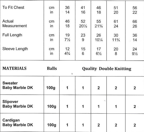 JB441 James C Brett DK baby sweater, slipover and cardigan knitting pattern