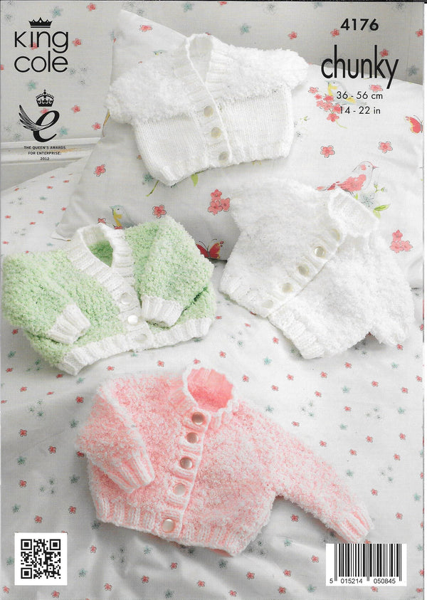 King Cole 4176 Chunky Baby Cardigans knitting pattern