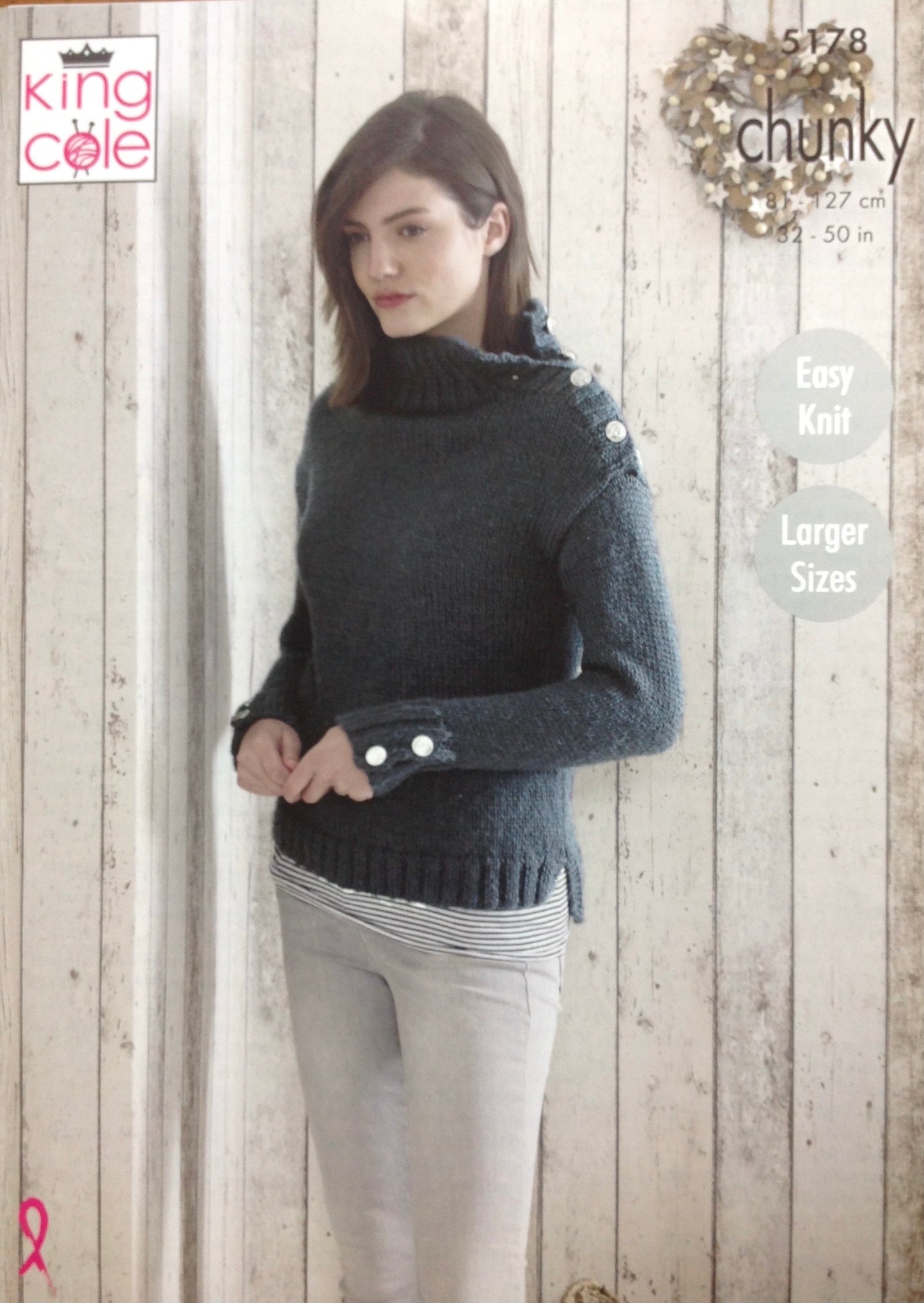 5178 King Cole Chunky Sweaters and Hat Knitting Pattern