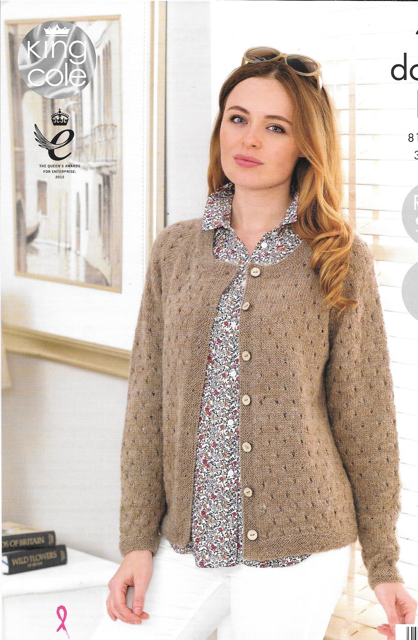 4684 King Cole dk ladies cardigan and sweater knitting pattern