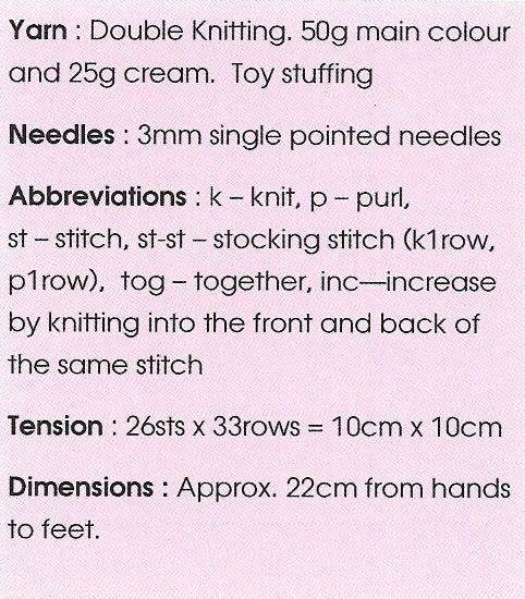 KBP-240 Baby Naps toy in DK knitting pattern