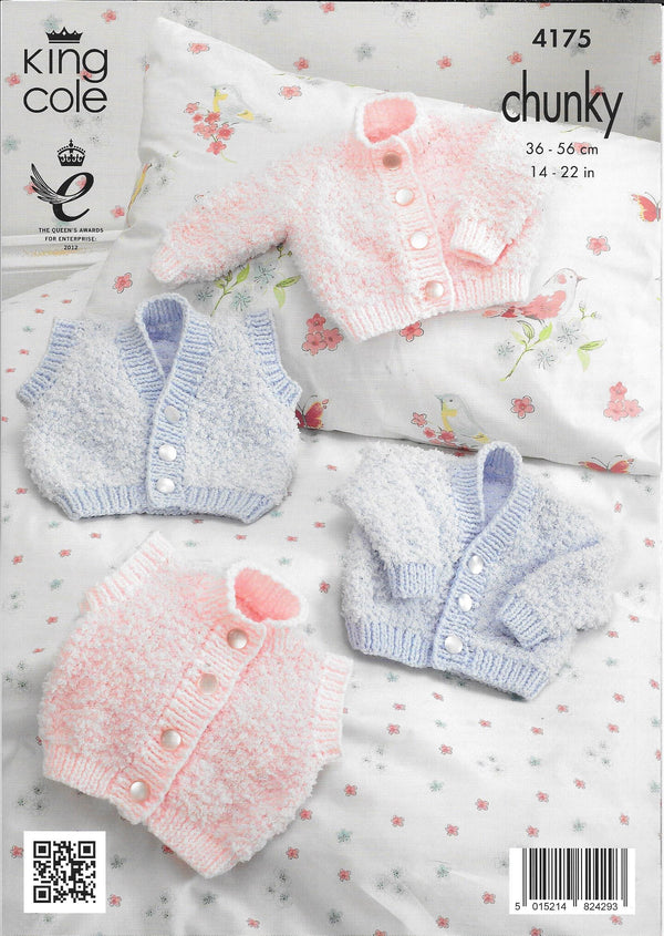 King Cole 4175 - Chunky Baby Cardigans knitting pattern