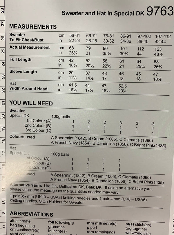 Stylecraft 9763 Special DK ladies & Child Sweater & Hat knitting pattern