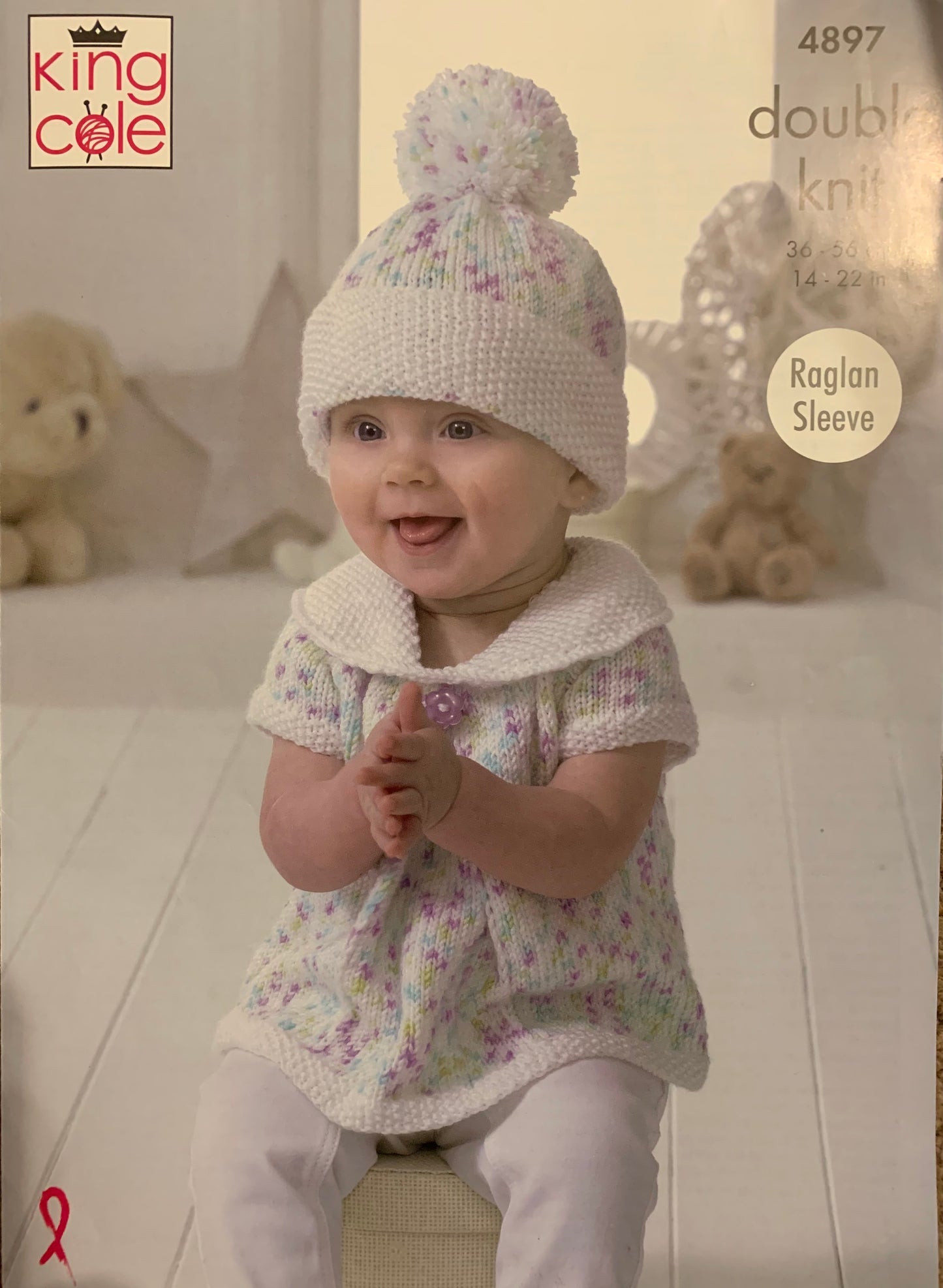 4897 King Cole double knit baby dress, hoodie, top, hat and leggings knitting pattern