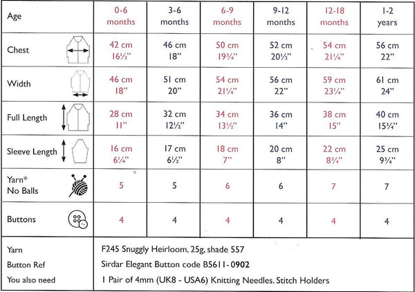 Sirdar 5322 Snuggly Heirloom Hooded Jacket Knitting Pattern