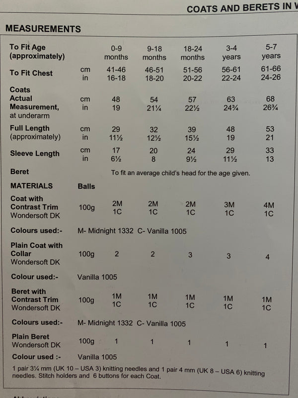 8940 Stylecraft Wondersoft DK baby child coats and berets knitting pattern