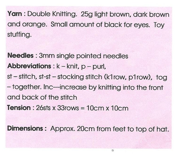KBP-272 Bonfire the Dog toy in DK knitting pattern