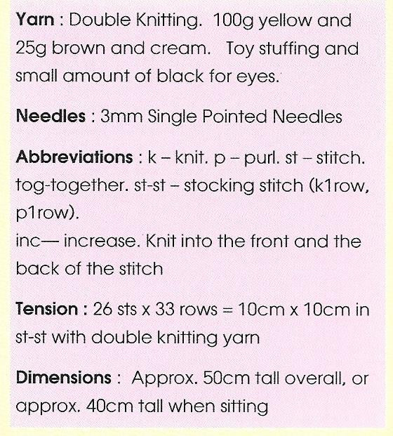 KBP182 Raf Softie Toy in DK knitting pattern