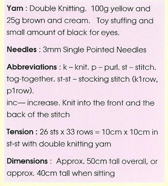 182 KBP182 Raf softie toy in DK knitting pattern