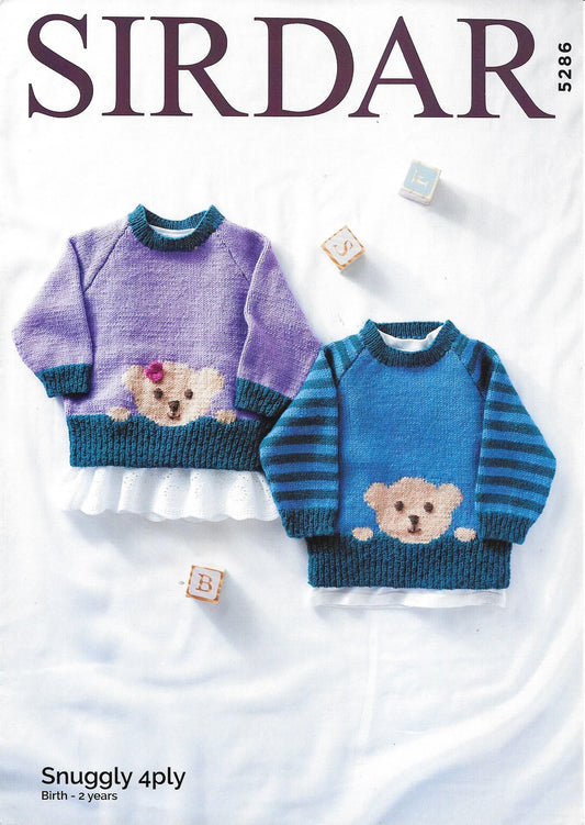 5286 Sirdar Snuggly 4ply Baby Child Sweaters Knitting Pattern