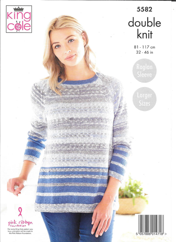 5582 King Cole Drifter DK Ladies Sweaters knitting pattern