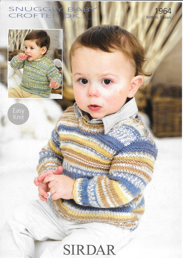 Sirdar 1964 Snuggly Baby Crofter DK Sweaters Knitting Pattern