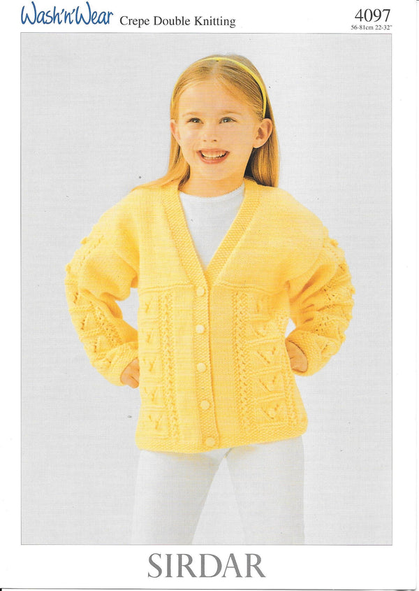 Sirdar 4097 DK Child Cardigan knitting pattern