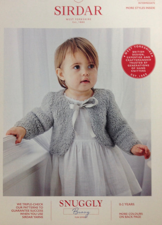 Sirdar 5309 Bunny Fur Effect Baby Snuggly Bolero Knitting Pattern