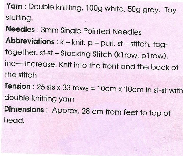KBP-283 Knitting pattern Lunar the Astronaut toy in DK
