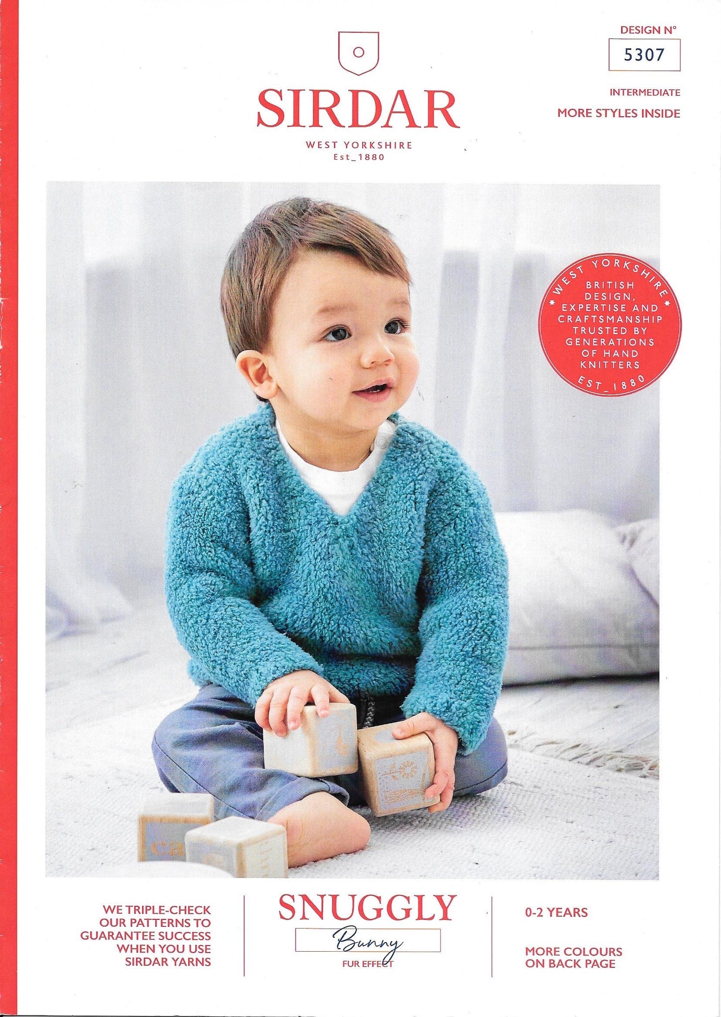 5307 Sirdar Snuggly Bunny fur effect baby child sweaters knitting pattern