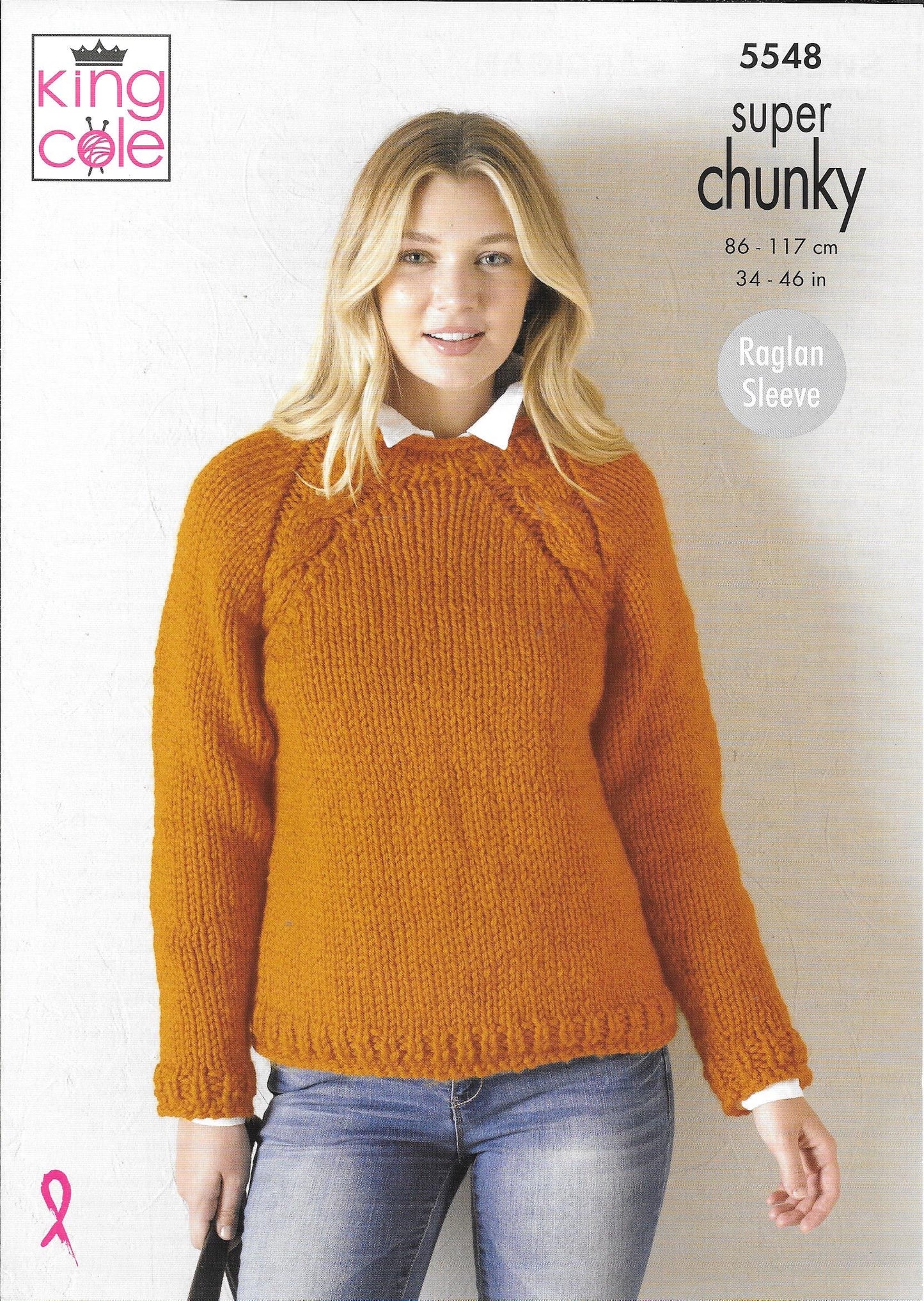 5548 King Cole Super Chunky ladies cardigan and sweater knitting pattern