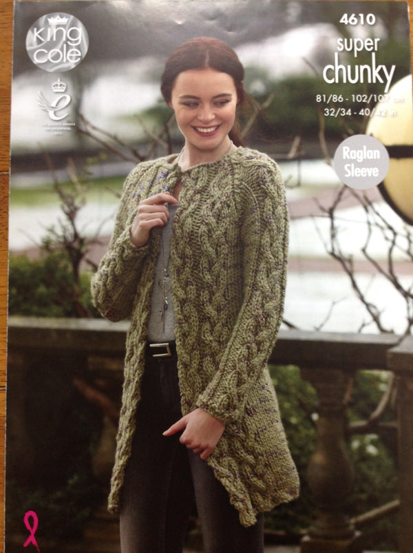 4610 King Cole chunky ladies cardigans knitting pattern