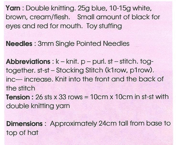 KBP-338 Feeling Better Toy in DK knitting pattern