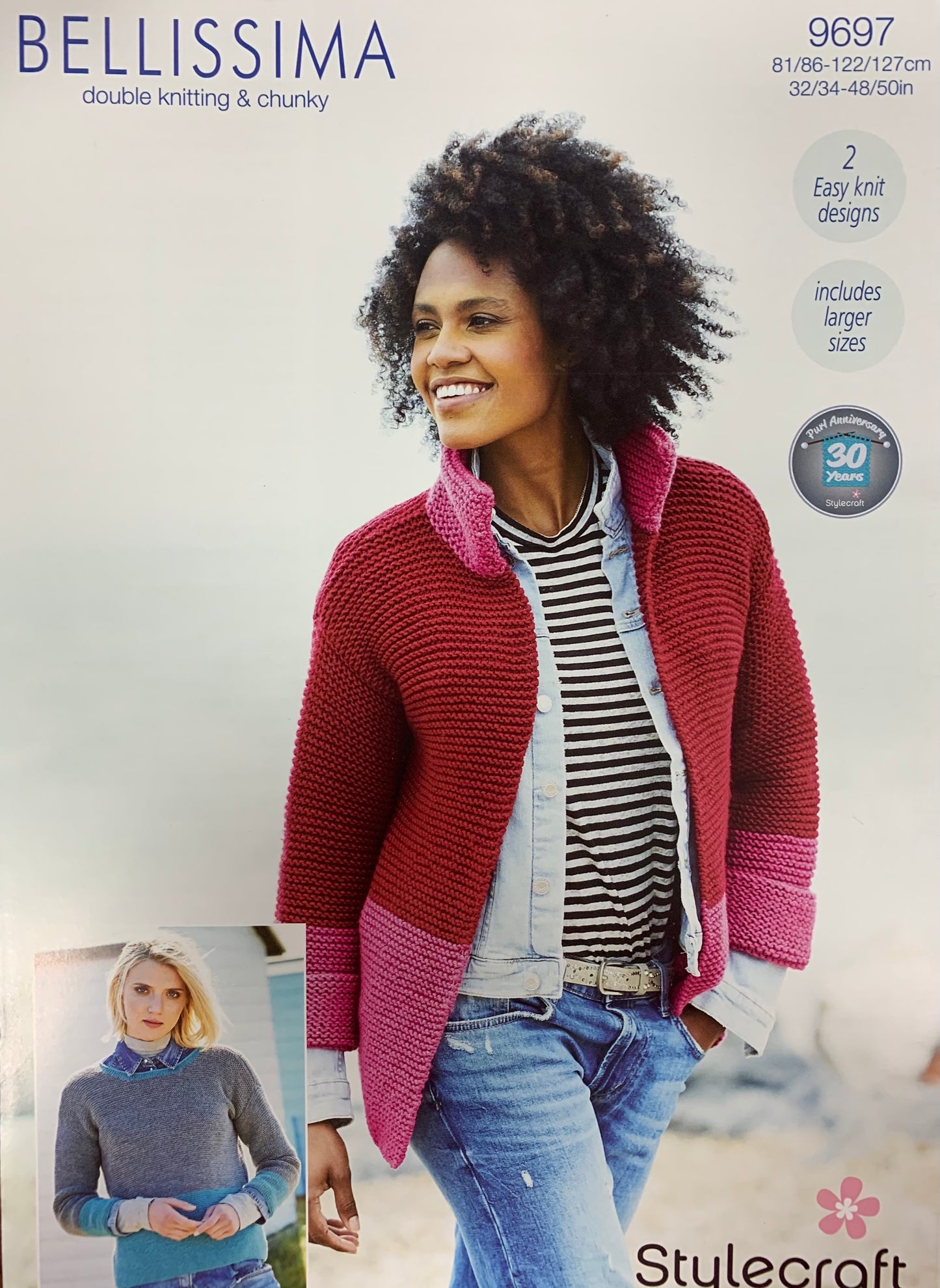 9697 Stylecraft Bellissima dk and chunky ladies jacket and jumper knitting pattern