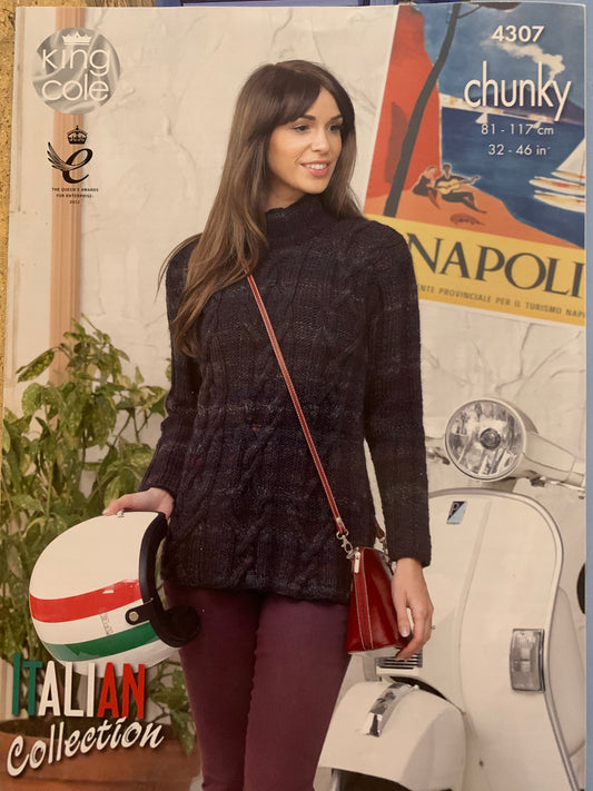 King Cole 4307 Chunky Ladies Jumpers knitting pattern