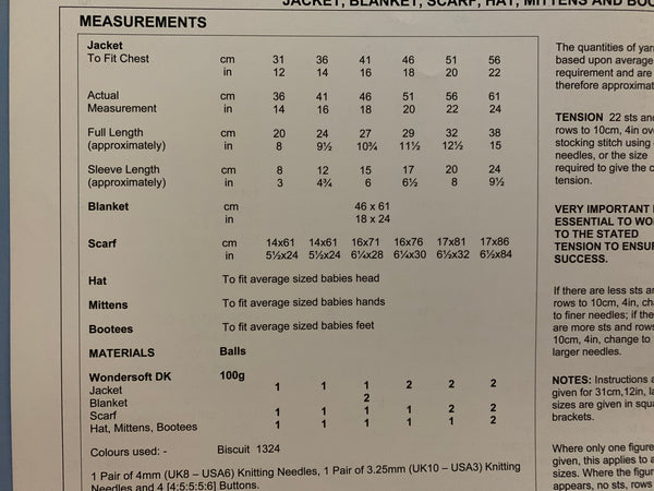 8295 Stylecraft Wondersoft dk baby jacket blanket scarf hat mittens and bootees knitting pattern
