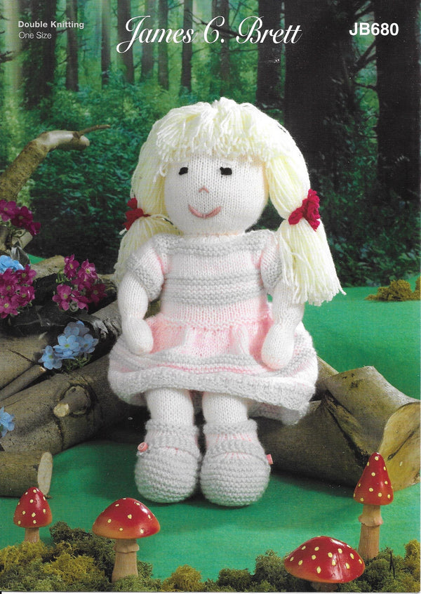 JB680 James C Brett Crafter Dk toy doll knitting pattern