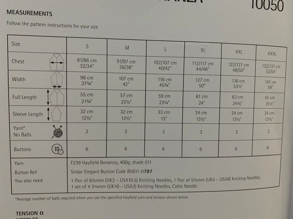 Hayfield 10050 Bonanza ladies jacket knitting pattern