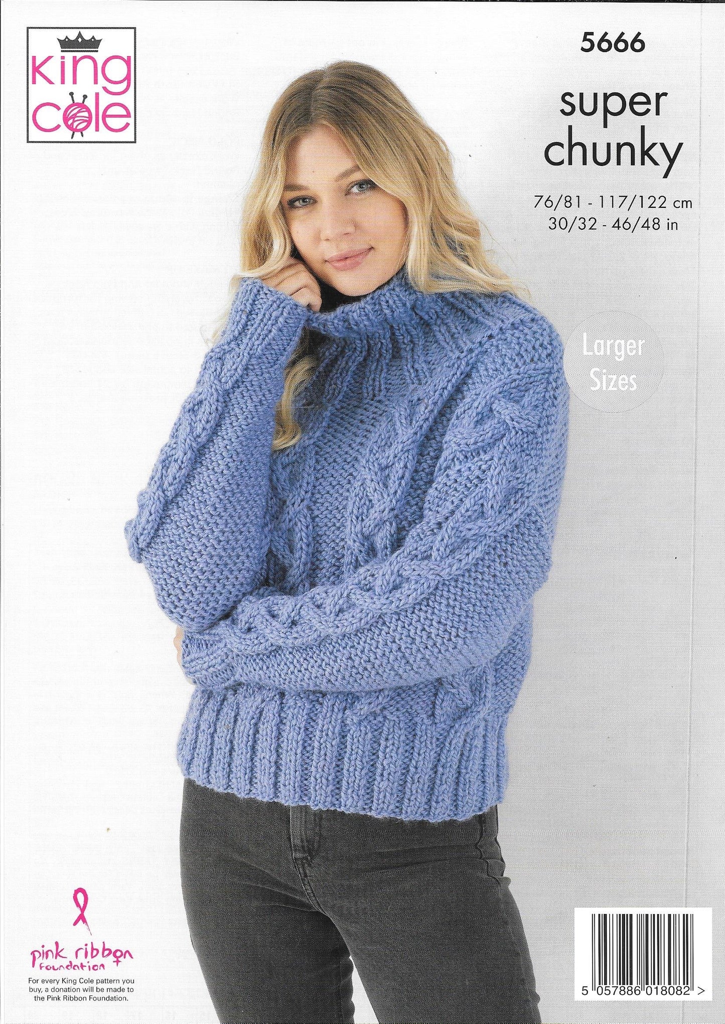 5666 King Cole Timeless Super Chunky ladies sweaters knitting pattern