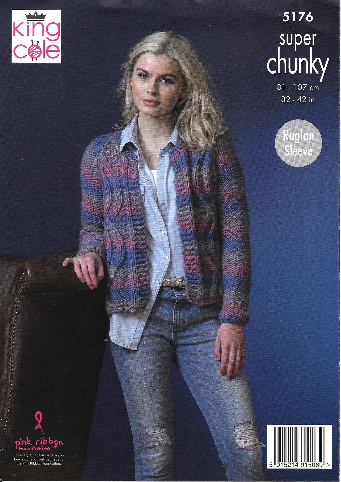 5176 King Cole super chunky ladies short and long jacket knitting pattern