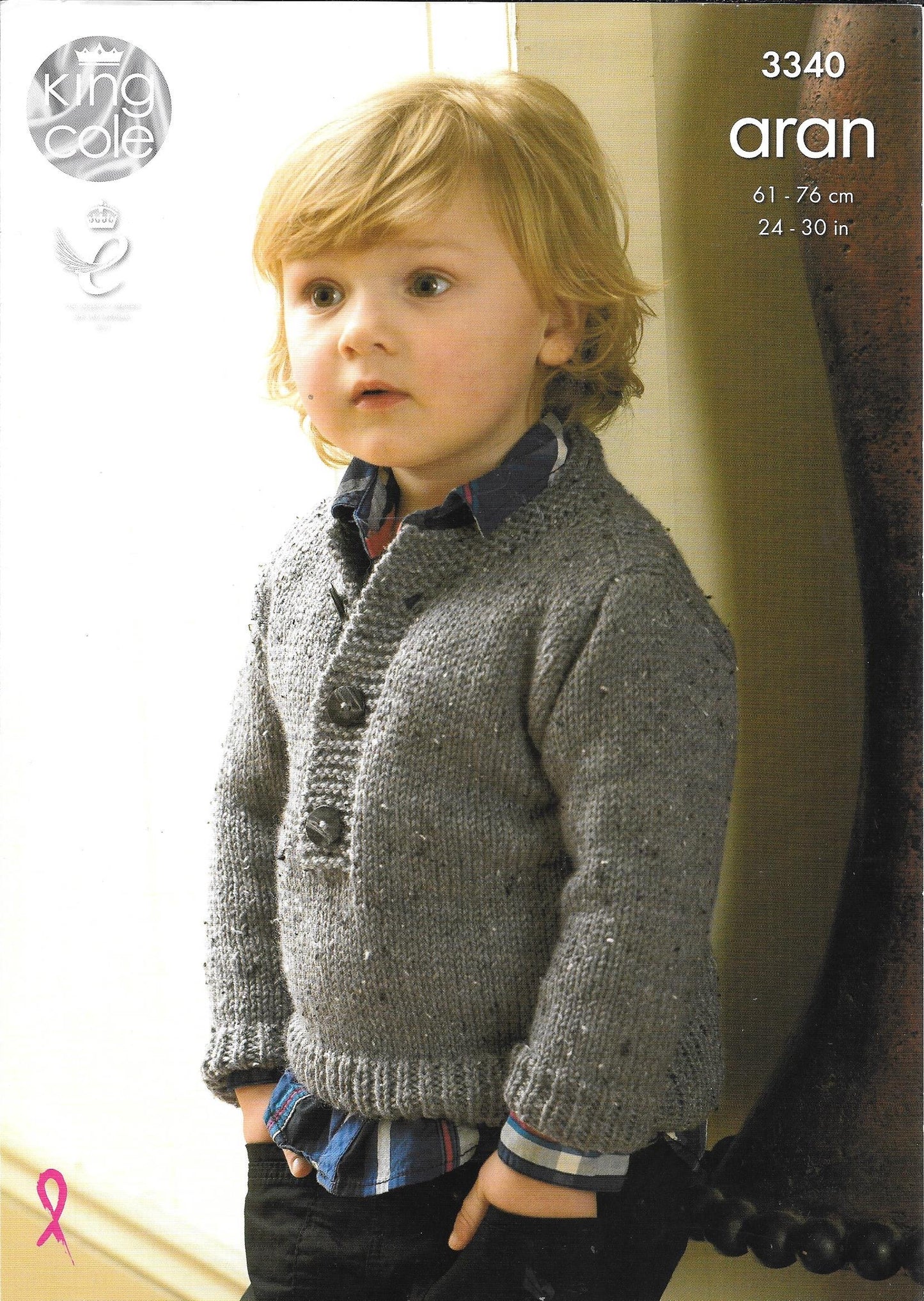 3340 King Cole Aran child coat and sweater knitting pattern